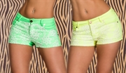 Neon blomster hotpants (XL)
